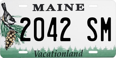ME license plate 2042SM