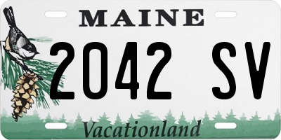 ME license plate 2042SV