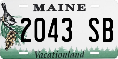 ME license plate 2043SB