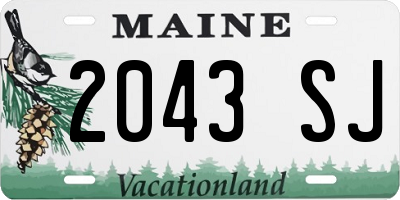 ME license plate 2043SJ
