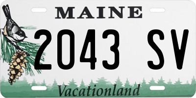 ME license plate 2043SV