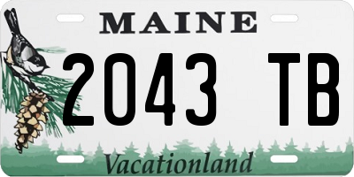 ME license plate 2043TB