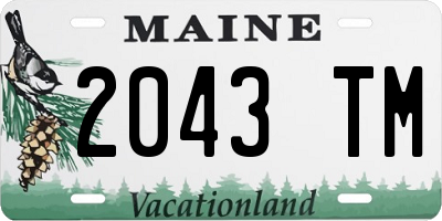 ME license plate 2043TM