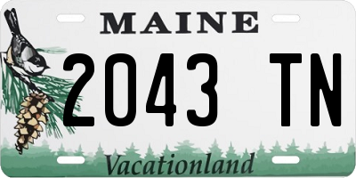 ME license plate 2043TN