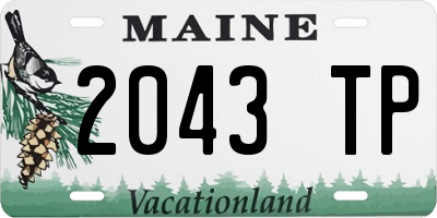 ME license plate 2043TP