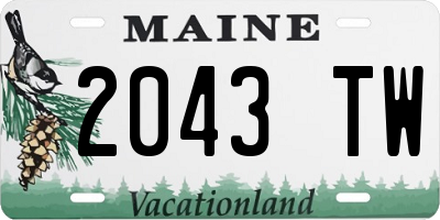 ME license plate 2043TW