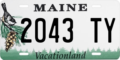 ME license plate 2043TY