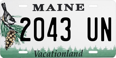 ME license plate 2043UN