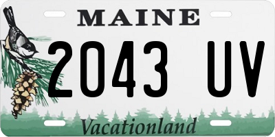 ME license plate 2043UV