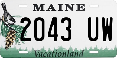 ME license plate 2043UW