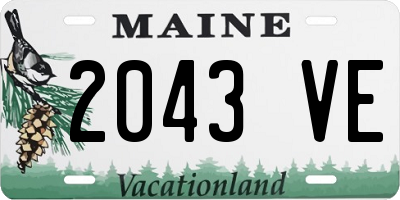 ME license plate 2043VE