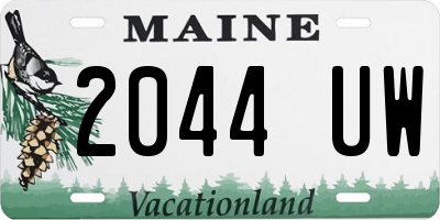 ME license plate 2044UW