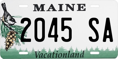 ME license plate 2045SA