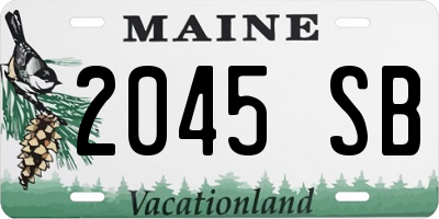 ME license plate 2045SB