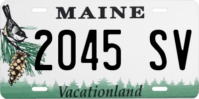 ME license plate 2045SV