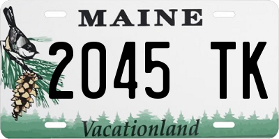 ME license plate 2045TK