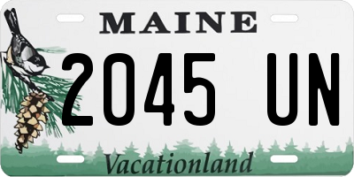 ME license plate 2045UN