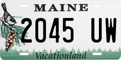 ME license plate 2045UW