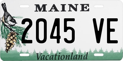 ME license plate 2045VE