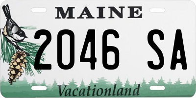 ME license plate 2046SA