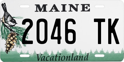 ME license plate 2046TK