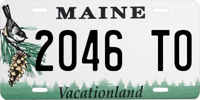 ME license plate 2046TO