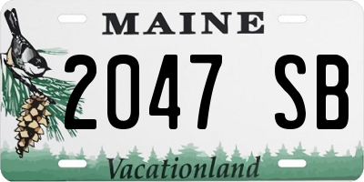 ME license plate 2047SB