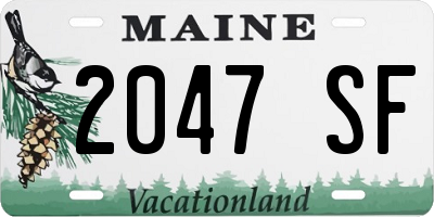 ME license plate 2047SF
