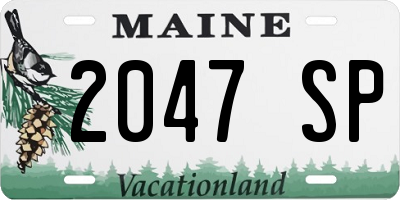 ME license plate 2047SP