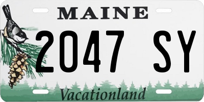 ME license plate 2047SY