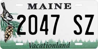 ME license plate 2047SZ