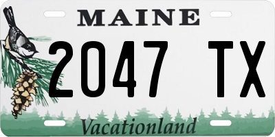 ME license plate 2047TX