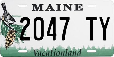 ME license plate 2047TY