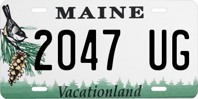 ME license plate 2047UG