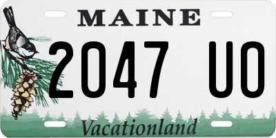 ME license plate 2047UO