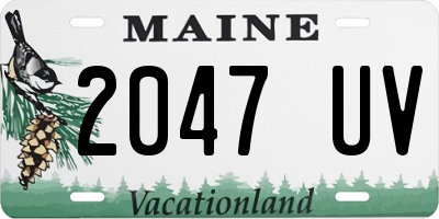 ME license plate 2047UV