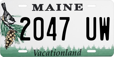 ME license plate 2047UW