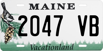 ME license plate 2047VB