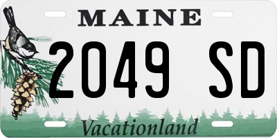 ME license plate 2049SD