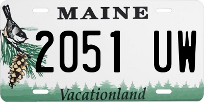 ME license plate 2051UW