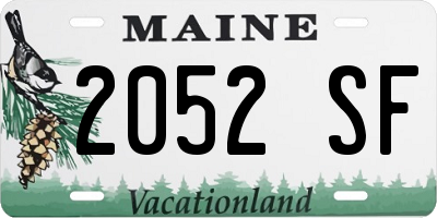 ME license plate 2052SF