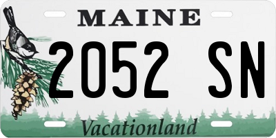 ME license plate 2052SN