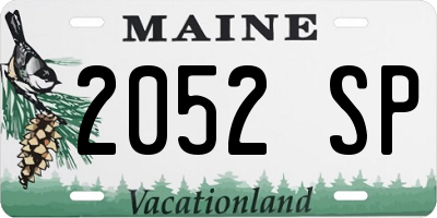 ME license plate 2052SP