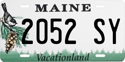 ME license plate 2052SY