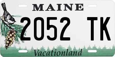 ME license plate 2052TK