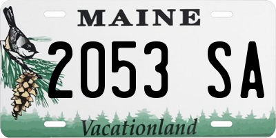 ME license plate 2053SA