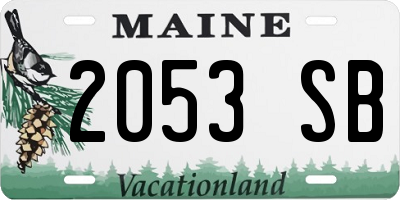 ME license plate 2053SB