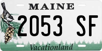 ME license plate 2053SF