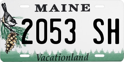 ME license plate 2053SH