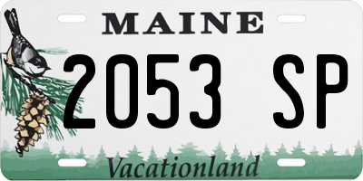 ME license plate 2053SP